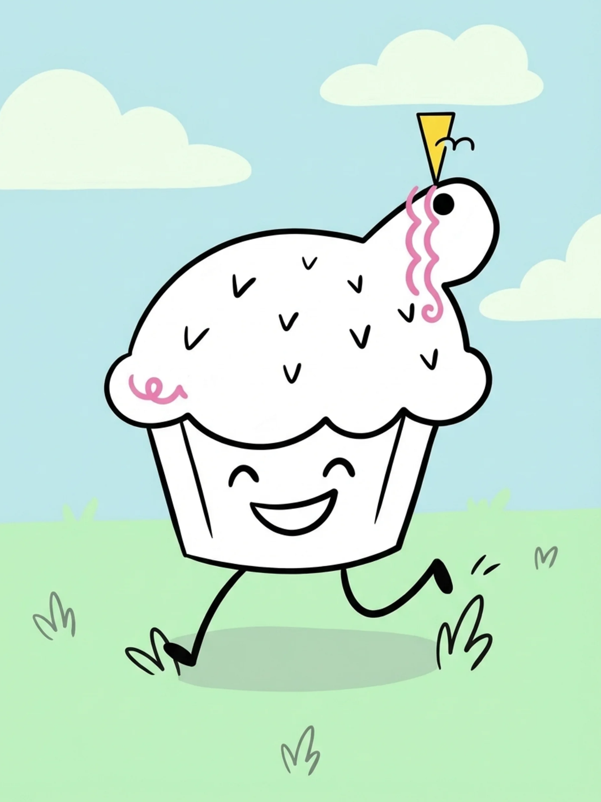 Muffin under the clouds